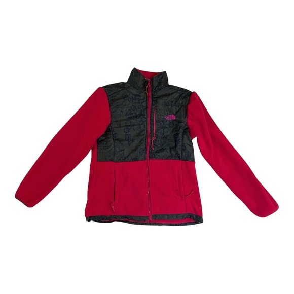 The North Face Women’s Floral Hot Pink and Gray Denali 2 Fleece Jacket | Sz XL - Picture 1 of 7